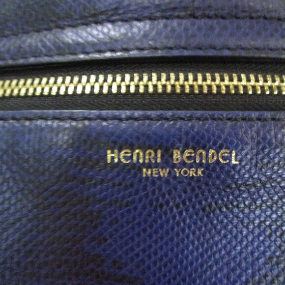 Henri Bendel Whitney Messenger Purple / Black Python Bag Leather - Picture 4 of 7